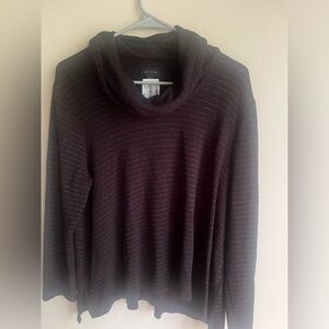 J Jill black wearever collection L petite cowl neck blouse